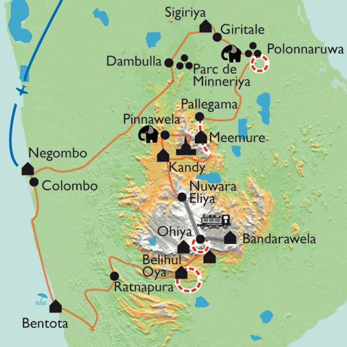 Šri Lanka zemljevid sigiriya