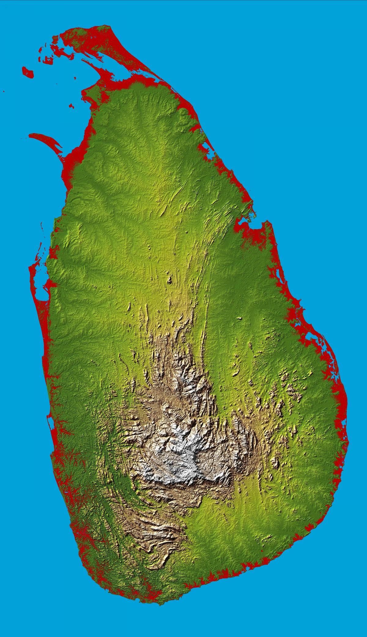 zemljevid Šri Lanka 3d