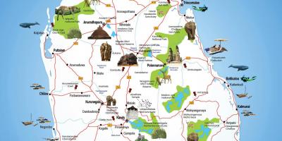 Turistični kraji v šrilanki zemljevid
