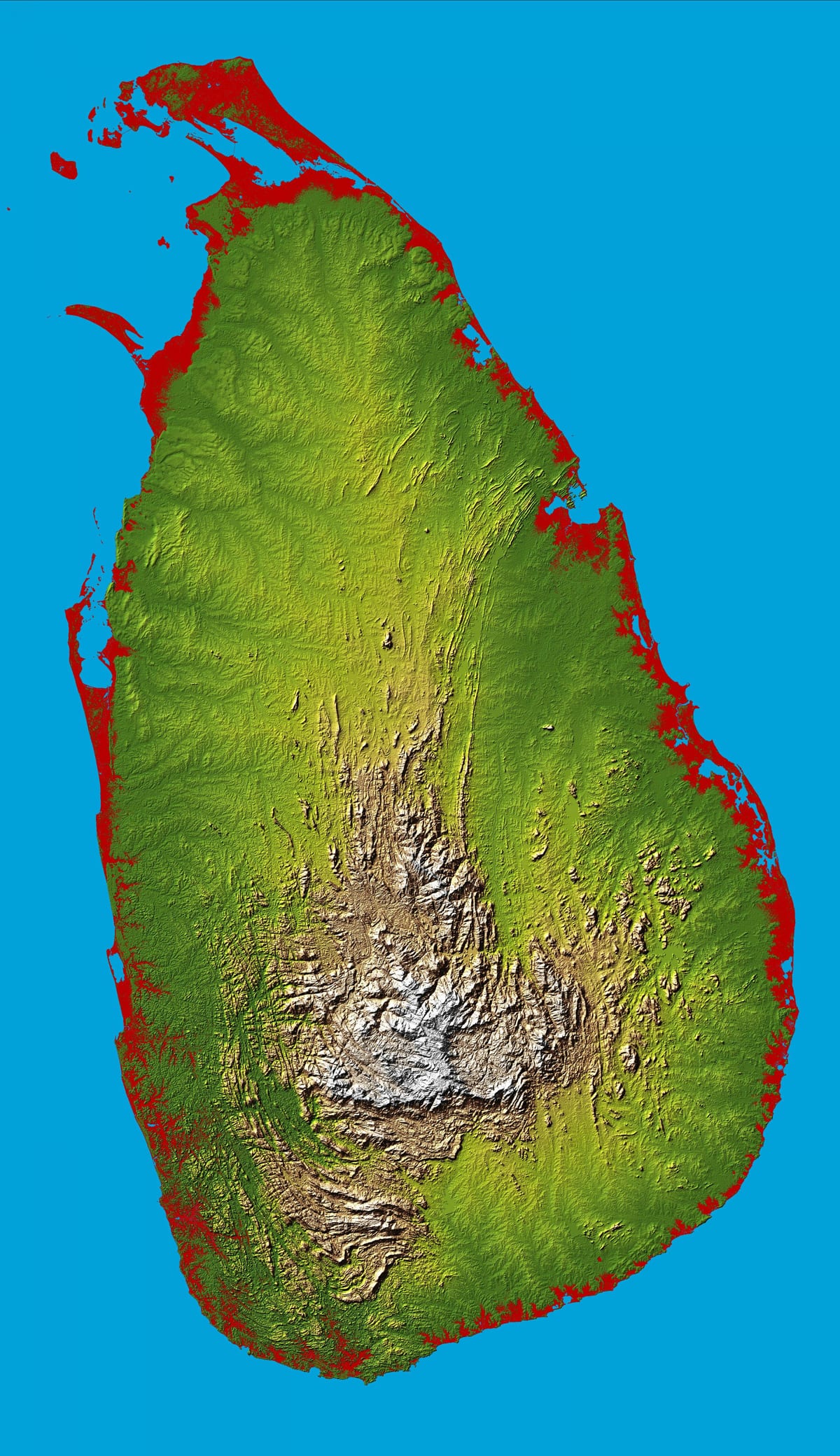 zemljevid Šri Lanka 3d