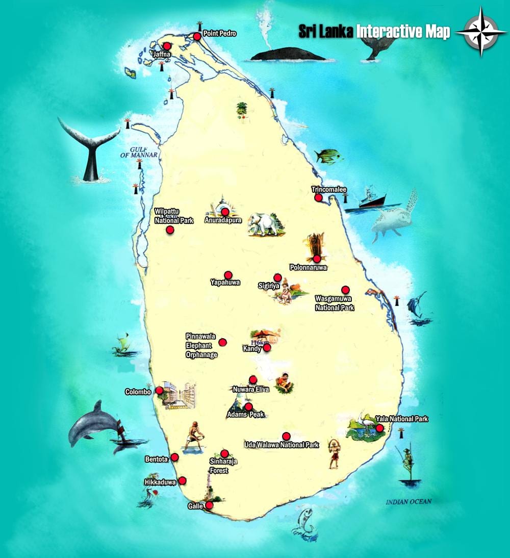 zemljevid jaffna Šri Lanka