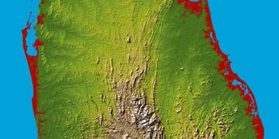 Zemljevid Šri Lanka 3d
