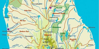 Zemljevid Šri Lanka geografija