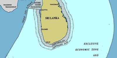 Zemljevid Šri Lanka morje