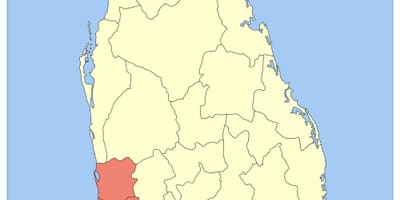 Zemljevid Šri Lanka zahodne province