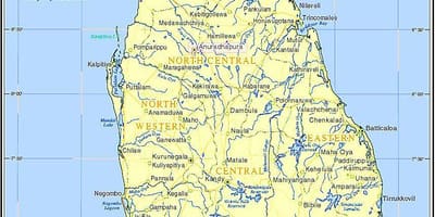 Zemljevid Šri Lanka zgodovinske znamenitosti