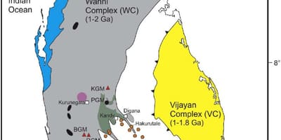 Zemljevid mineralov v šrilanki