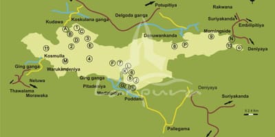Zemljevid sinharaja Šri Lanka