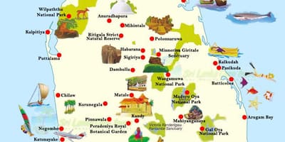 Zemljevid unawatuna Šri Lanka