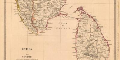 Stari Ceylon zemljevid