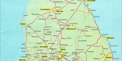 Cestah zemljevid Šri Lanka