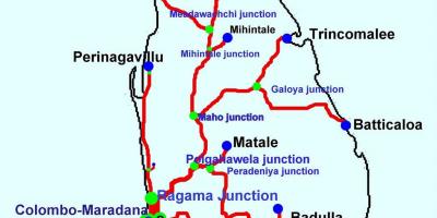 Vlaki na šrilanki zemljevid