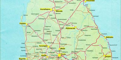 Zemljevid Šri Lanka zemljevid z razdalje