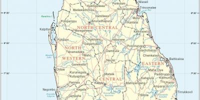Šri Lanka zemljevid hd